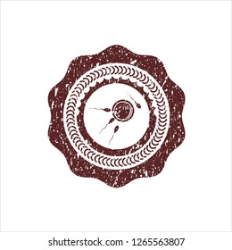 Red fertilization icon inside rubber stamp