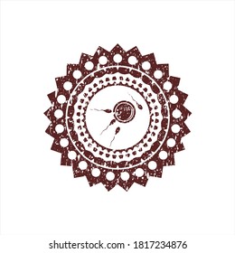 Red fertilization icon inside rubber texture. 