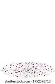 Red Festival Dot Decoration. Vector Square Background. Yellow Confetti Illustration. Blue Flying Circle.