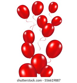 Red festive balloons background vector illustration