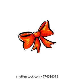 Red festive bow.