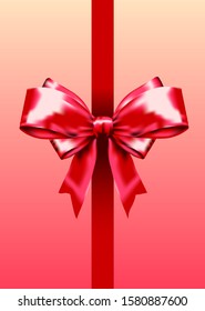 Red festive bow for new year, anniversary,  party, mothers day and other festive decoration