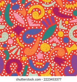 Red festive colorful seamless pattern. 