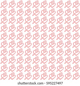 Red festive hearts vector seamless texture