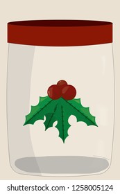 Red festive mason jar
