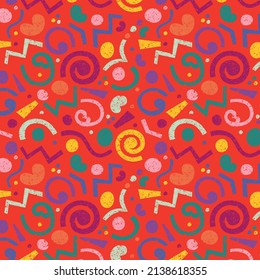 Red festive seamless pattern. Vector design for fashion print and backgrounds
