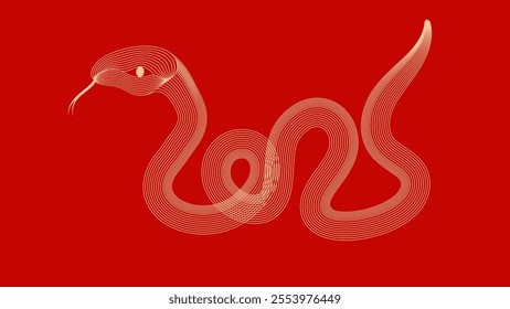 Red festive Year of the snake vector illustration background