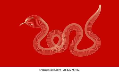 Red festive Year of the snake vector illustration background