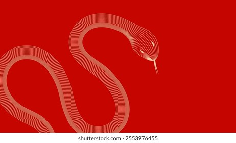 Red festive Year of the snake vector illustration background