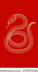 Red festive Year of the snake vector illustration background