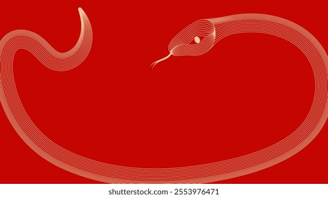 Red festive Year of the snake vector illustration background