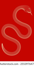 Red festive Year of the snake vector illustration background