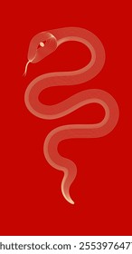 Red festive Year of the snake vector illustration background