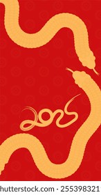 Red festive Year of the snake vector illustration background