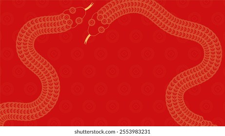 Red festive Year of the snake vector illustration background