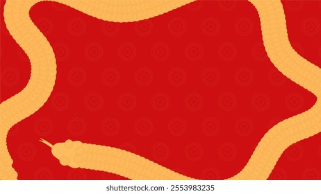 Red festive Year of the snake vector illustration background