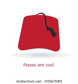 red fez with black ribbon