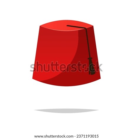 Red fez with black tassel 