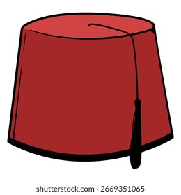 Red Fez Hut oder Tarboosh. Isolierte Vektorgrafik.