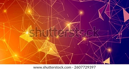 Red fiery background with geometric lines.Graphic plexus background.Technology background banner . Abstract vector background .