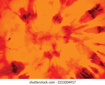 Red Fiery Paint. Red Grunge Pattern. Vector Dyed Tie Dye. Red Fire Watercolor. Gradient Abstract Tie Dye. Tiedye Magic Peace. Red Horror Tie Die Fire. Tye Dye Hell Tiedye. Vector Acid Background.