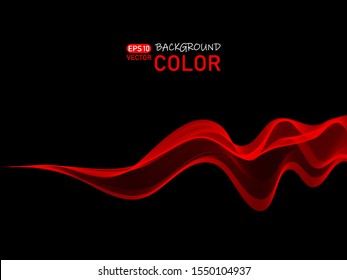 Red fiery wave of smoke on a dark background.