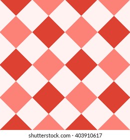 Red Fiesta White Diamond Chessboard Background Vector Illustration