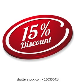 Red fifteen percent discount button