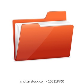 Red File Folder Icon Isolated On Stock Vector (Royalty Free) 158119760 ...