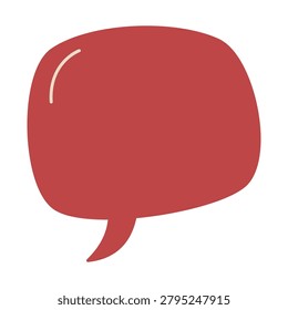 Red filled classic round talk bubble