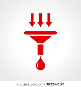 Red filter icon vector illustration isolated on white background