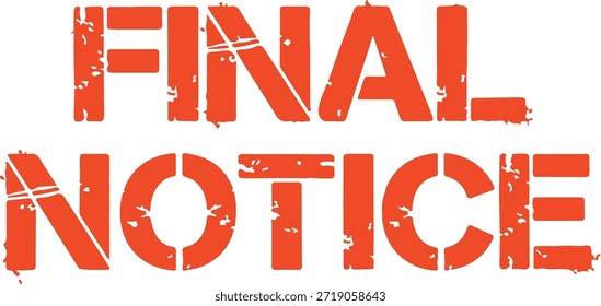 selo de texto vermelho do aviso final