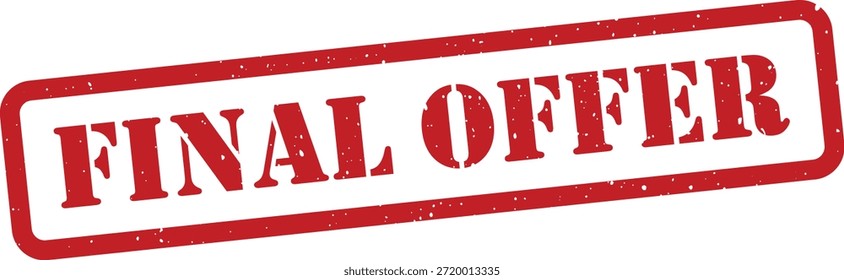 Carimbo de oferta final vermelho sobre fundo branco