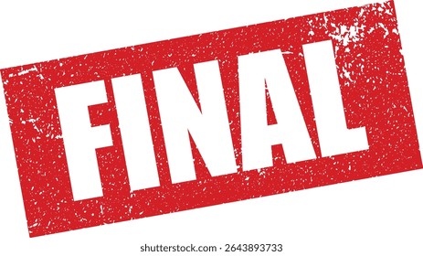 Red Final Rubber Stamp Word Text Written in Reverse Grunge Vector in Sharp Border, Vintage, Transparent Background