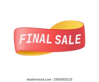 Red final sale sticker with promo offer. Final sale and great discount promotion offer sticker design on red background. Vetcor sticker template layout red modern design. Discount deal special offer