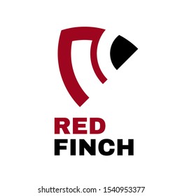 red finch head logo design svg