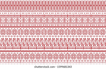 Red, fine pattern of Norwegian sweaters