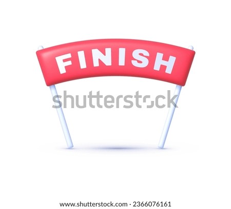 Red finish 3d. Business concept. Vector design element