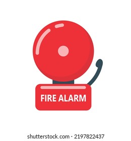 Red fire alarm bell icon. An electric bell sounds to alert you in the event of a fire.