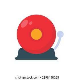 Red fire alarm bell icon. An electric bell sounds to alert you in the event of a fire.