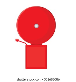 Red fire alarm bell vector isolated, warning noise