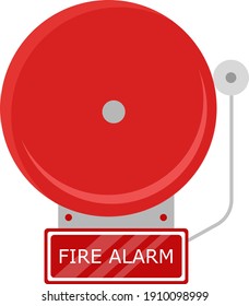 Red Fire Alarm, Illustration, Vector On A White Background.