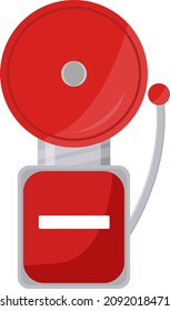alarma de incendio rojo, ilustración, vector sobre fondo blanco.