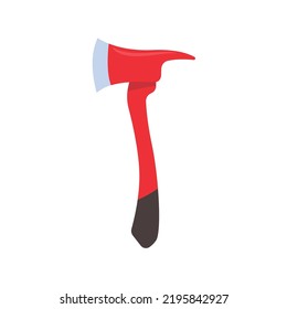 Red Fire Ax. firefighter rescue equipment