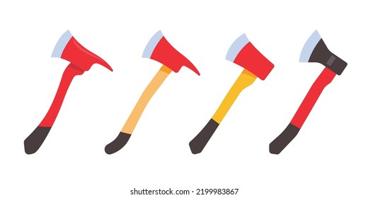 Red Fire Ax. firefighter rescue equipment