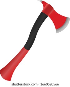 Red fire axe on white background vector illustration
