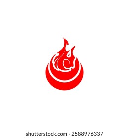 red fire ball logo simple free