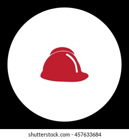 red fire brigade helmet simple isolated icon eps10