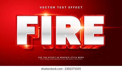 Red fire editable text style effect. Vector text effect with glowing luxury concept.