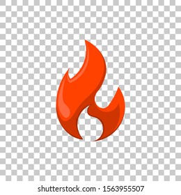 Red Fire Element Icon Cartoon For Role Playing Games